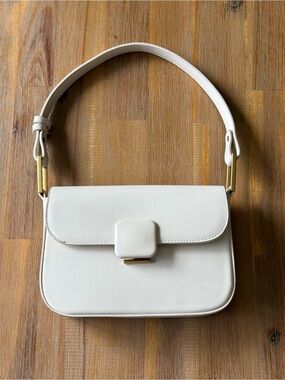 Madison West Ivory Structured Shoulder Bag